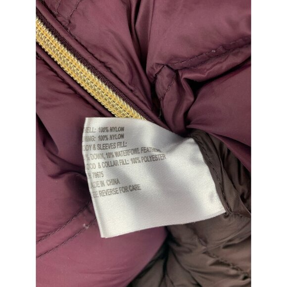 Michael Kors Womens XS Packable Down Puffer Jacket Nylon Plum - Picture 5 of 7